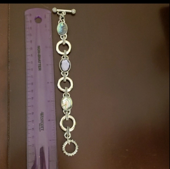 Lia Sophia Epiphany Abalone & Purple Crystal Silver Bracelet - Picture 7 of 7